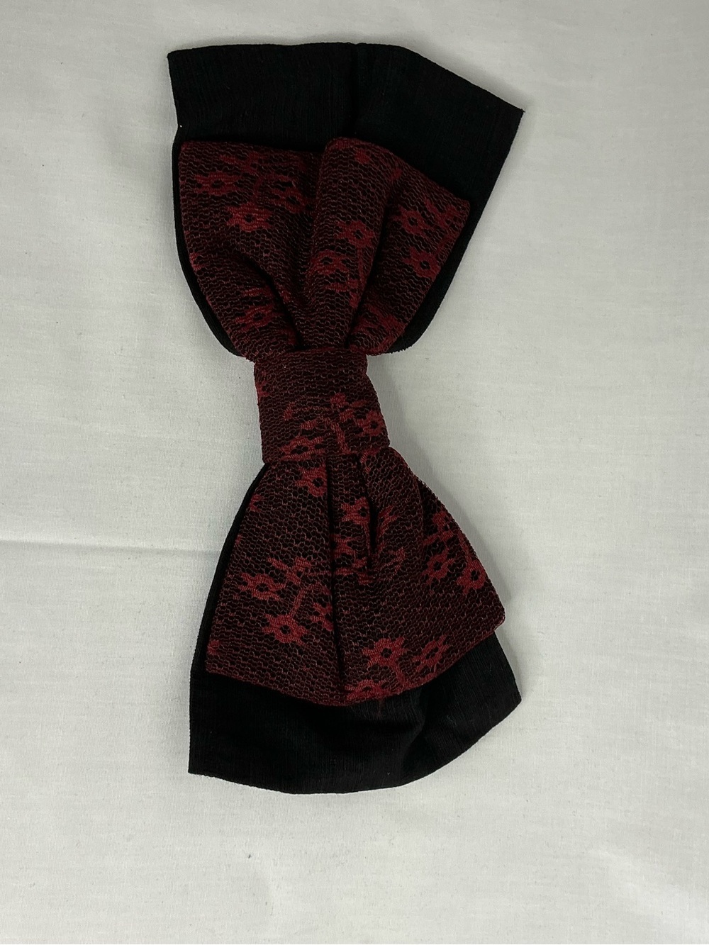 2198 - Red & Black Lace Trim Off-Shoulder Midi Dress
(Crinoline Not included). - Picture 13 of 16